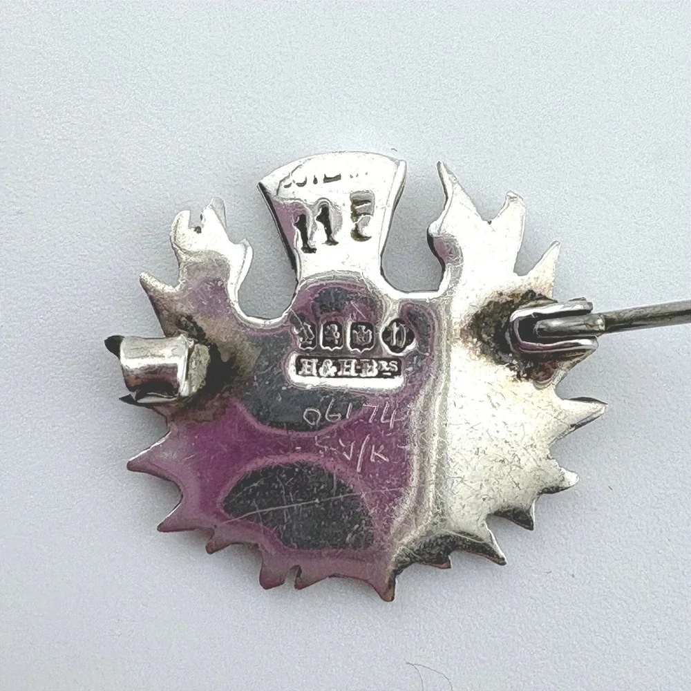 1921 Henderson & Horner Brothers 925 Sterling Silver Scottish Thistle Brooch